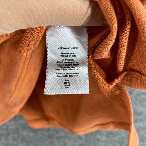 Coldwater Creek T-Shirt Women M Medium Orange Crew Neck Short Sleeve Cotton - Picture 6 of 9